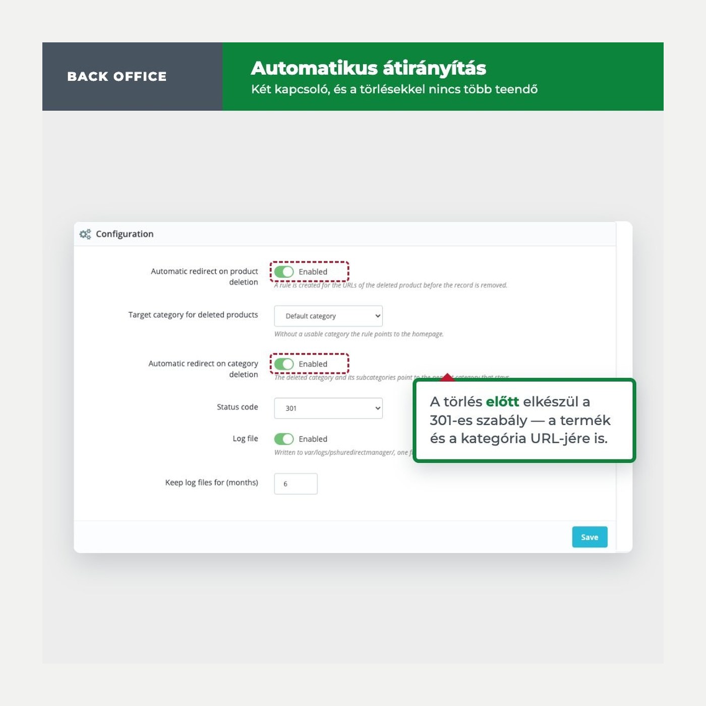Modul PrestaShop manager de redirecționări – redirect 301 automat