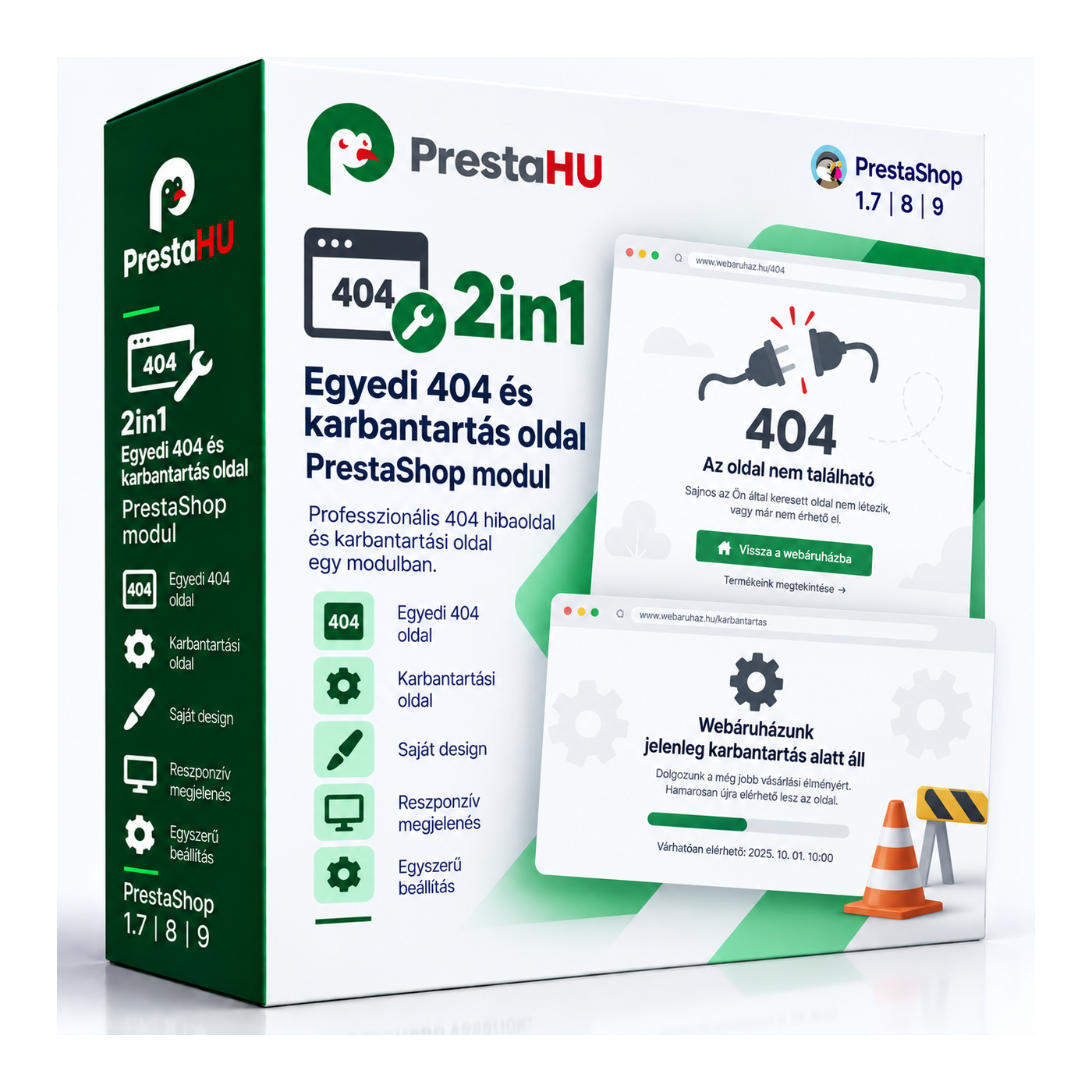 2in1: Pagină 404/PageNotFound și de mentenanță pentru PrestaShop