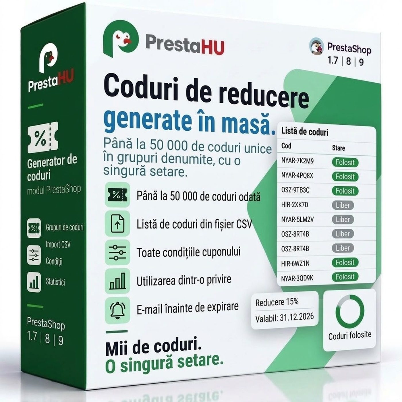 Generator de coduri de reducere PrestaShop | Presta-shop.ro