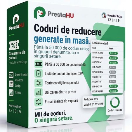 Generator de coduri de reducere PrestaShop | Presta-shop.ro