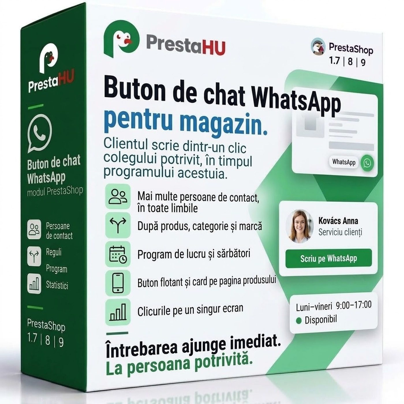 Buton de chat WhatsApp PrestaShop | Presta-shop.ro
