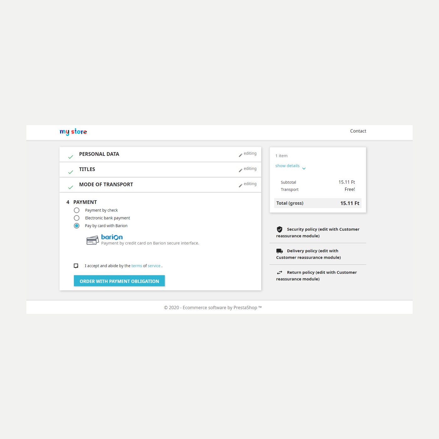 PrestaShop - Plată Barion și integrare Barion Full Pixel PrestaShop