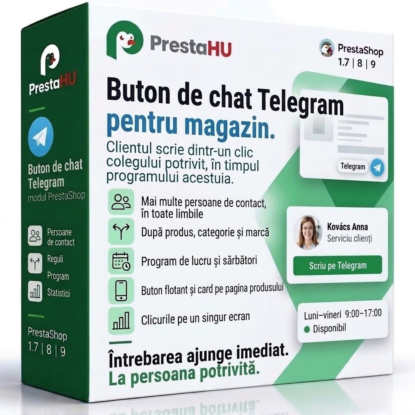 Buton de chat Telegram PrestaShop | Presta-shop.ro