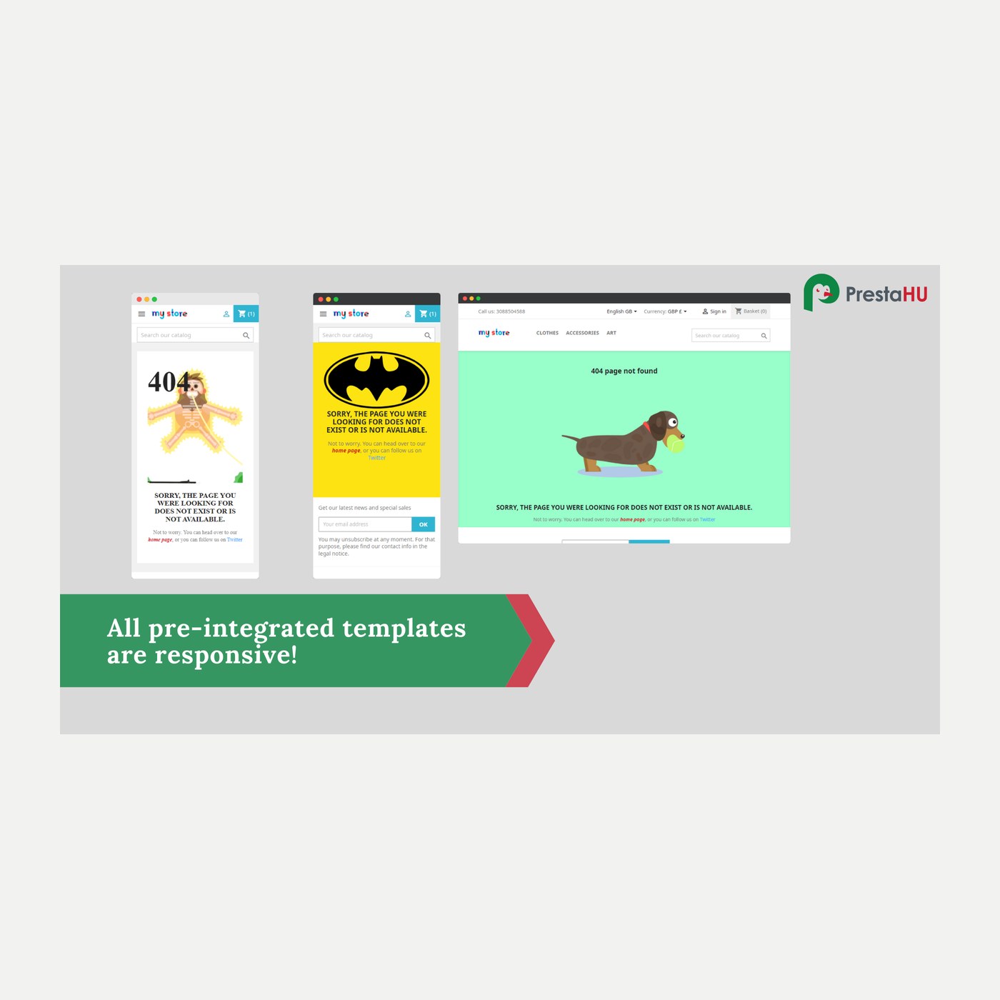 2in1: Pagină 404/PageNotFound și de mentenanță pentru PrestaShop