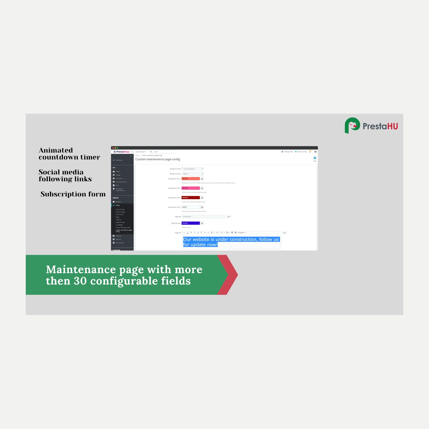 2in1: Pagină 404/PageNotFound și de mentenanță pentru PrestaShop
