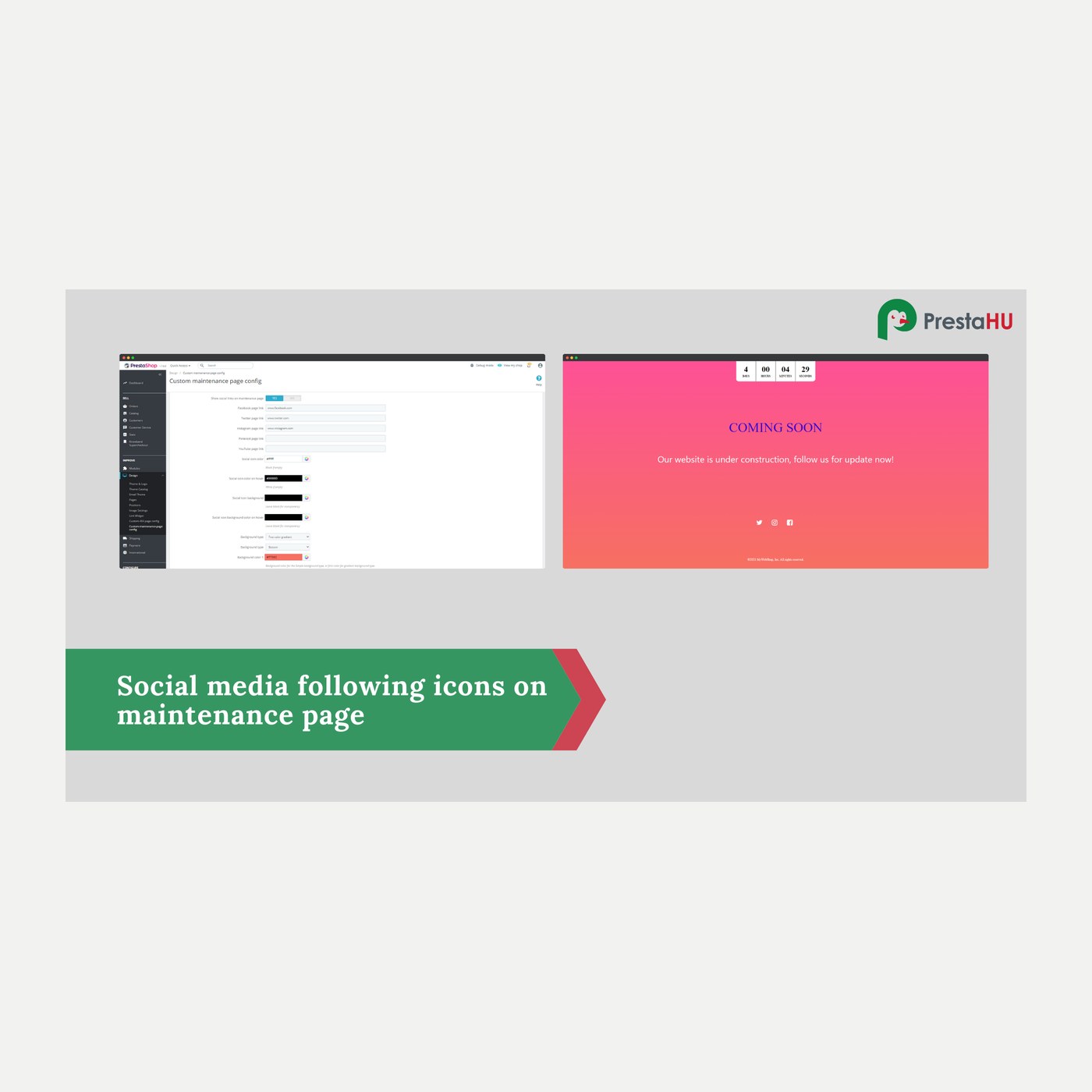 2in1: Pagină 404/PageNotFound și de mentenanță pentru PrestaShop