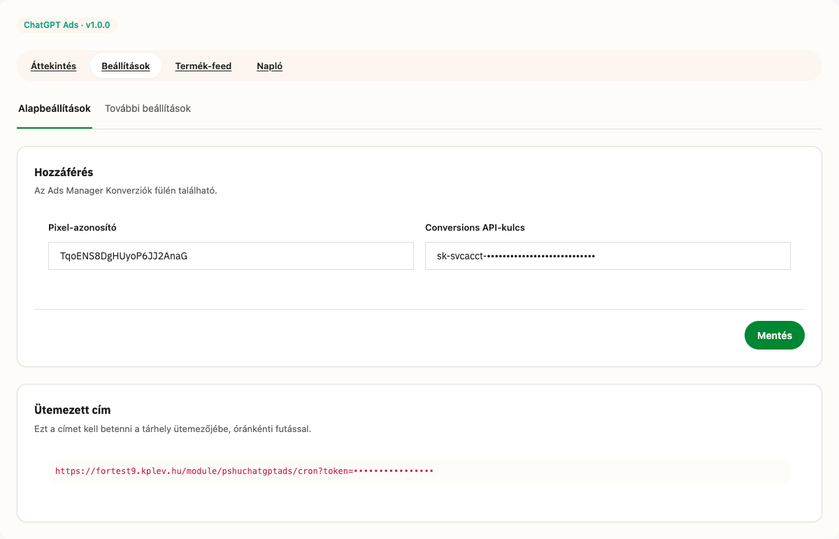 Introducerea identificatorului pixelului și a cheii Conversions API