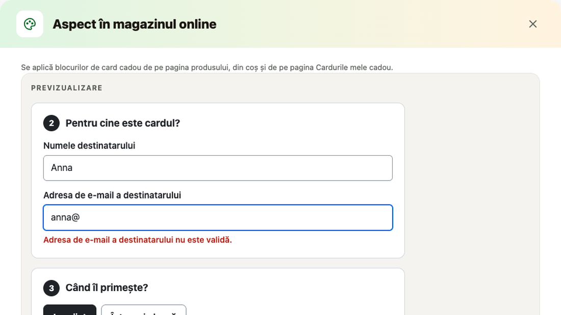 Aspect în magazinul online: culori și forme cu previzualizare live