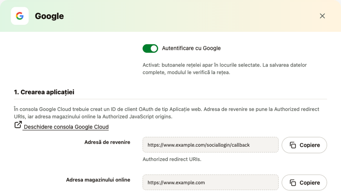 Fereastra de setări Google: comutator, ghid pas cu pas și adresele de copiat